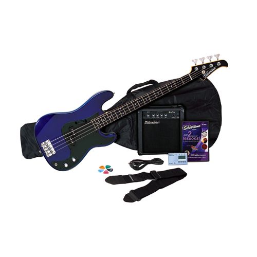 Silvertone Revolver Bass Guitar & Amp Package