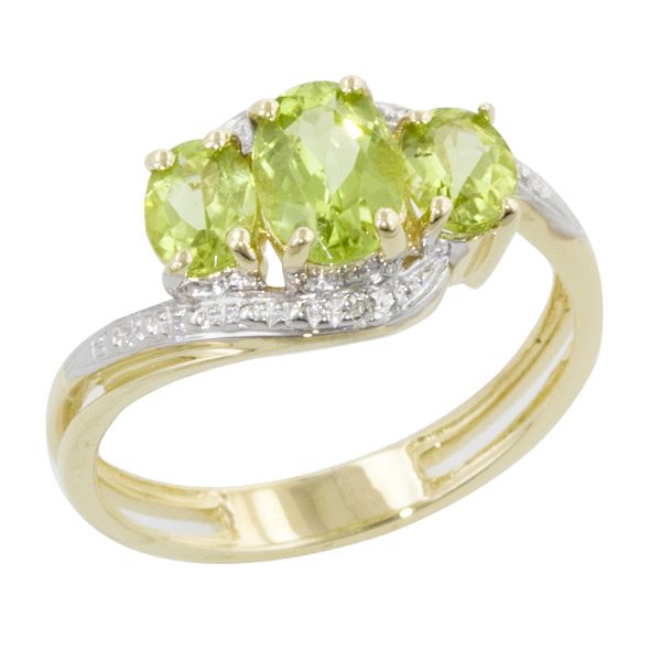 10ky Peridot & Dia Ring