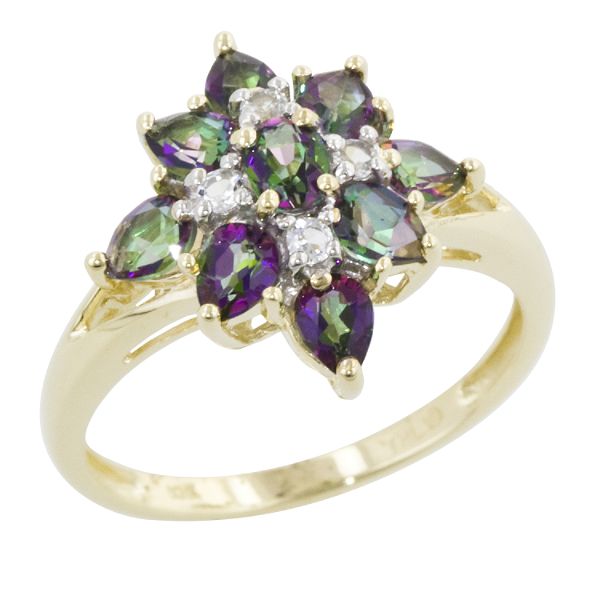 10ky Mystic Fire Topaz & White Topaz Cluster Ring 51434ZZMSAG0