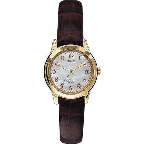 Timex Ladies Casual Watch With Gold Tone Bezel