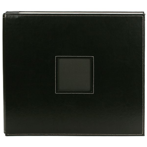 American Crafts Black -leather Postbound 12 PL12-76085