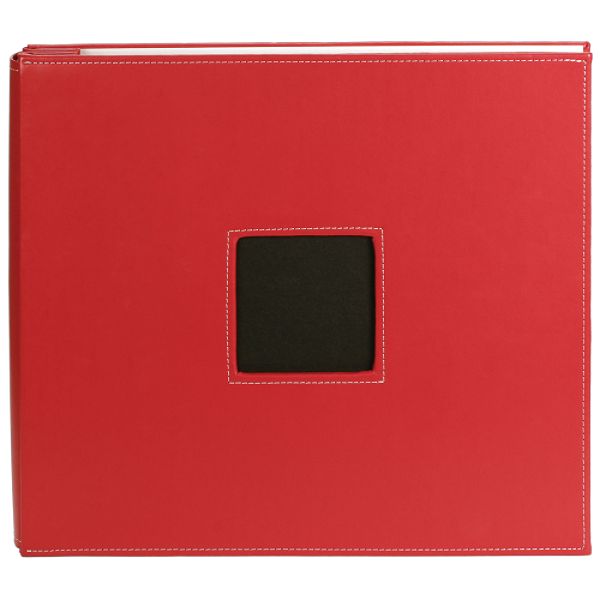 American Crafts Red -leather Postbound 12 PL12-76087