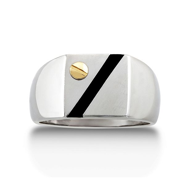 14kt Screw On Steel Ring With Black Finish STR10029N4-10.5