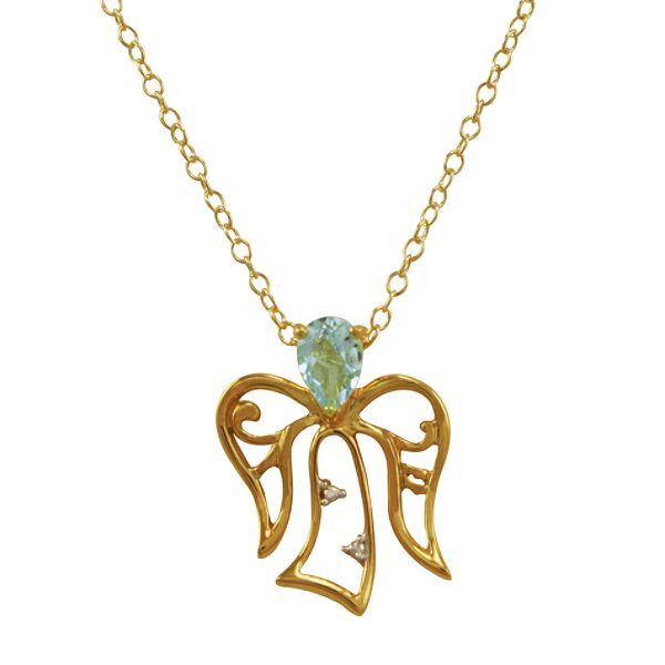 18kt Gold Over Sterling Silver Genuine Gemstone Pendant PPS8076CSKY-SL