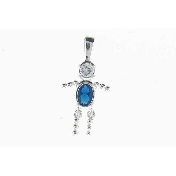 Birthstone Baby Boy Charm In Sterling Silver- September