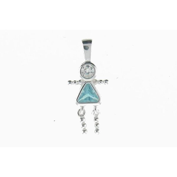 Birthstone Baby Girl Charm In Sterling Silver- June