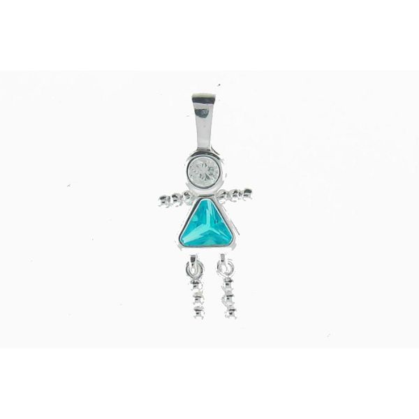 Birthstone Baby Girl Charm In Sterling Silver- December