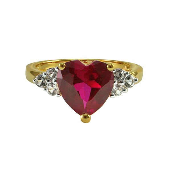 18kt Gold Over Sterling Silver Lab Created Gemstone Ring R0549CWSCR-GP
