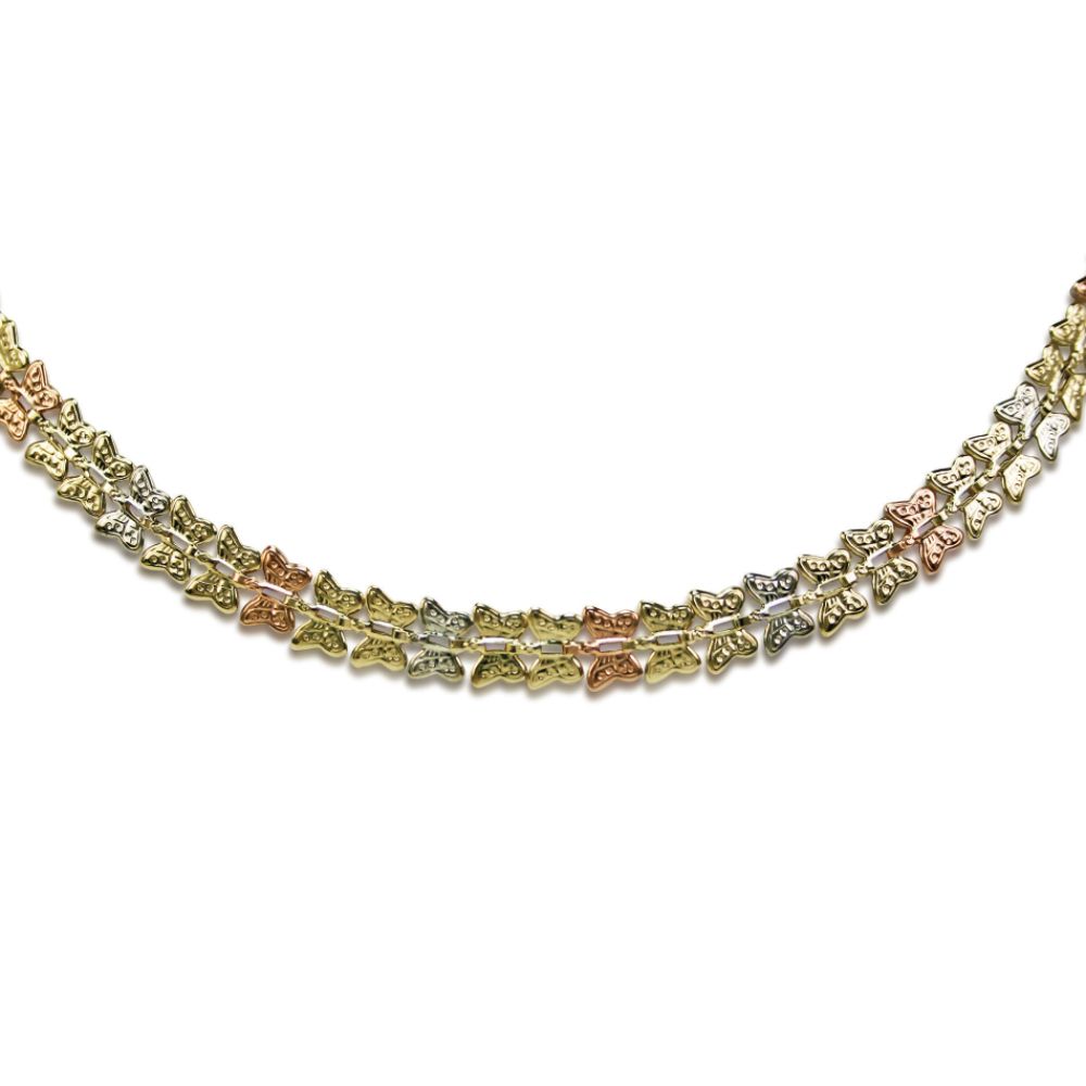 10kt 7.5 in. Tri Color Butterfly Fold Over Bracelet at Kmart.com