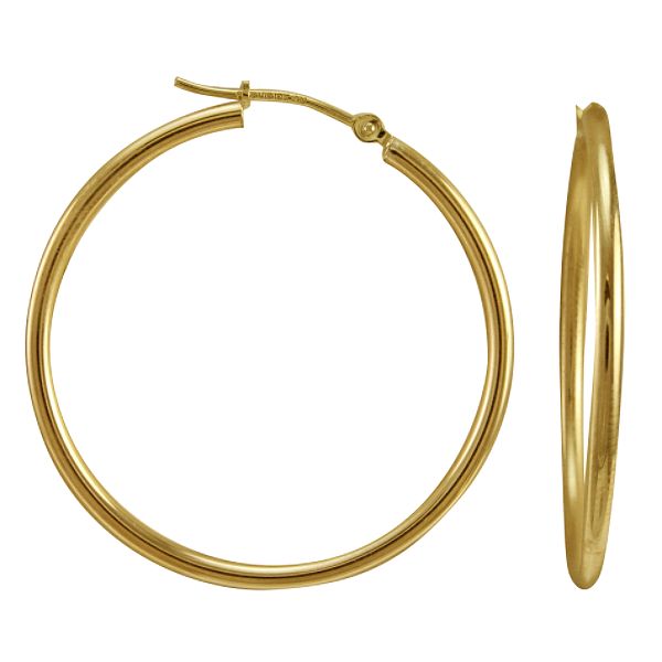 10kt Gold And Sterling Silver Hoop Earrings 11-E14-235AG