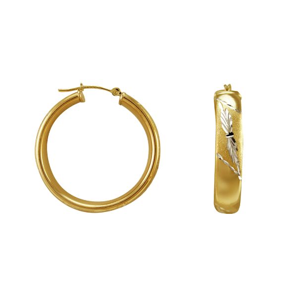 10kt Gold And Sterling Silver Hoop Earrings 11-E630AGDC18