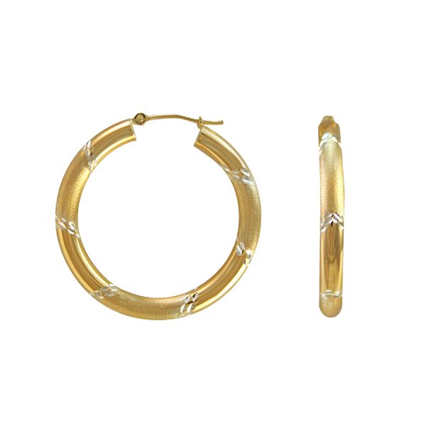 10kt Gold And Sterling Silver Hoop Earrings 11-E435AGDC226