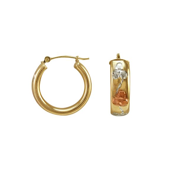 10kt Gold And Sterling Silver Hoop Earrings 11E620AGDC1832C