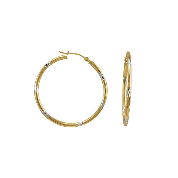10kt Gold And Sterling Silver Hoop Earrings 11-E4223AG2C-KM
