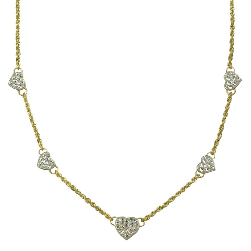 10Kt Gold And Sterling Silver Necklace