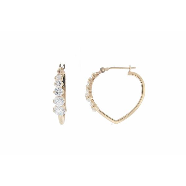10kt Cubic Zirconia Heart Hoop