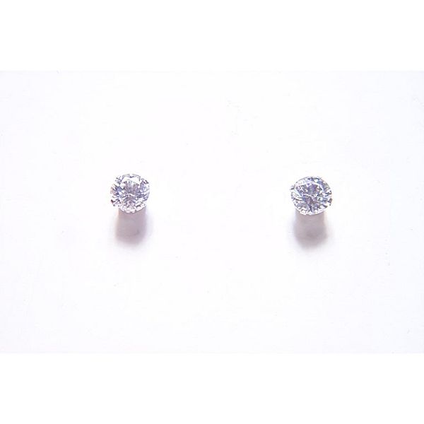 10kt Gold Cubic Zironia Stud Ears XWE5MZ