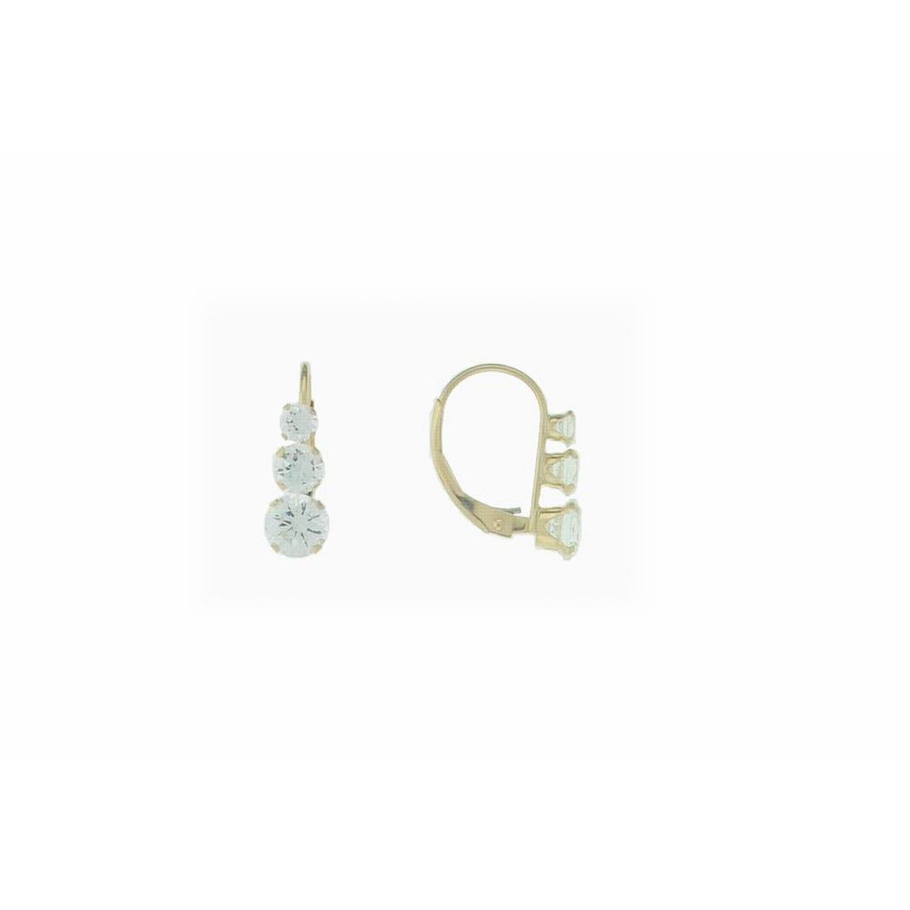 10kt Cubic Zirconia Graduated Leverback Earrings