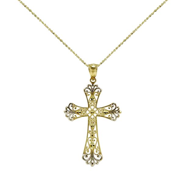 14kt Cross Pendant G5-1416KM-2C-18