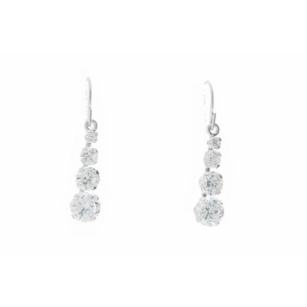 10kt White Gold Cz Dangle Earring XW20149Z