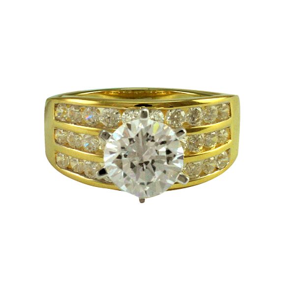 18kt Gold Over Sterling Silver Cubic Zirconia Ring AR4701CZ-GP