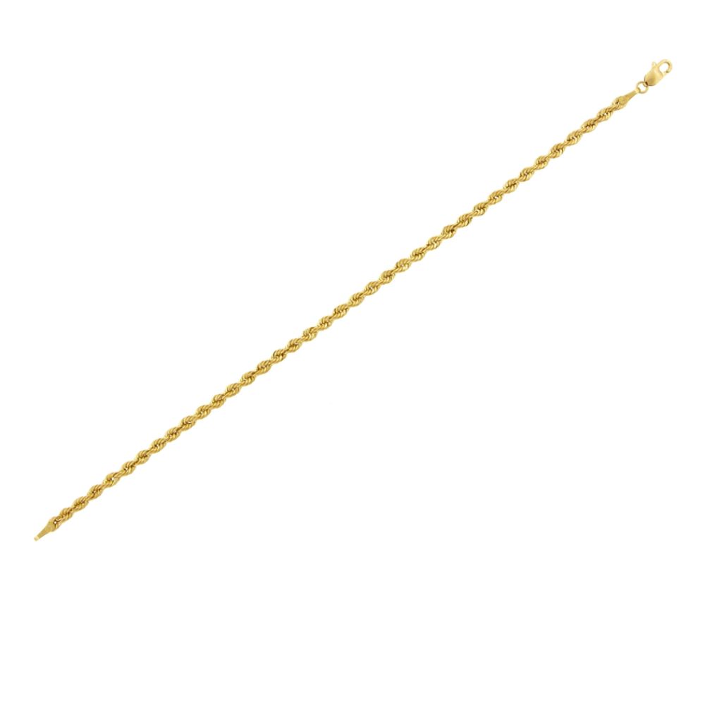 10kt Gold 3mm 7in. Rope Bracelet at Kmart.com