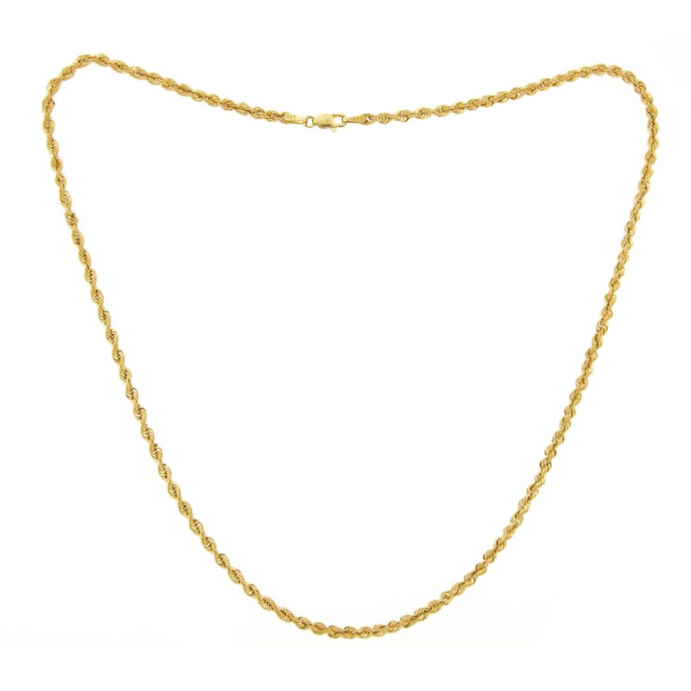 10kt Gold 3mm 30" Rope Necklace
