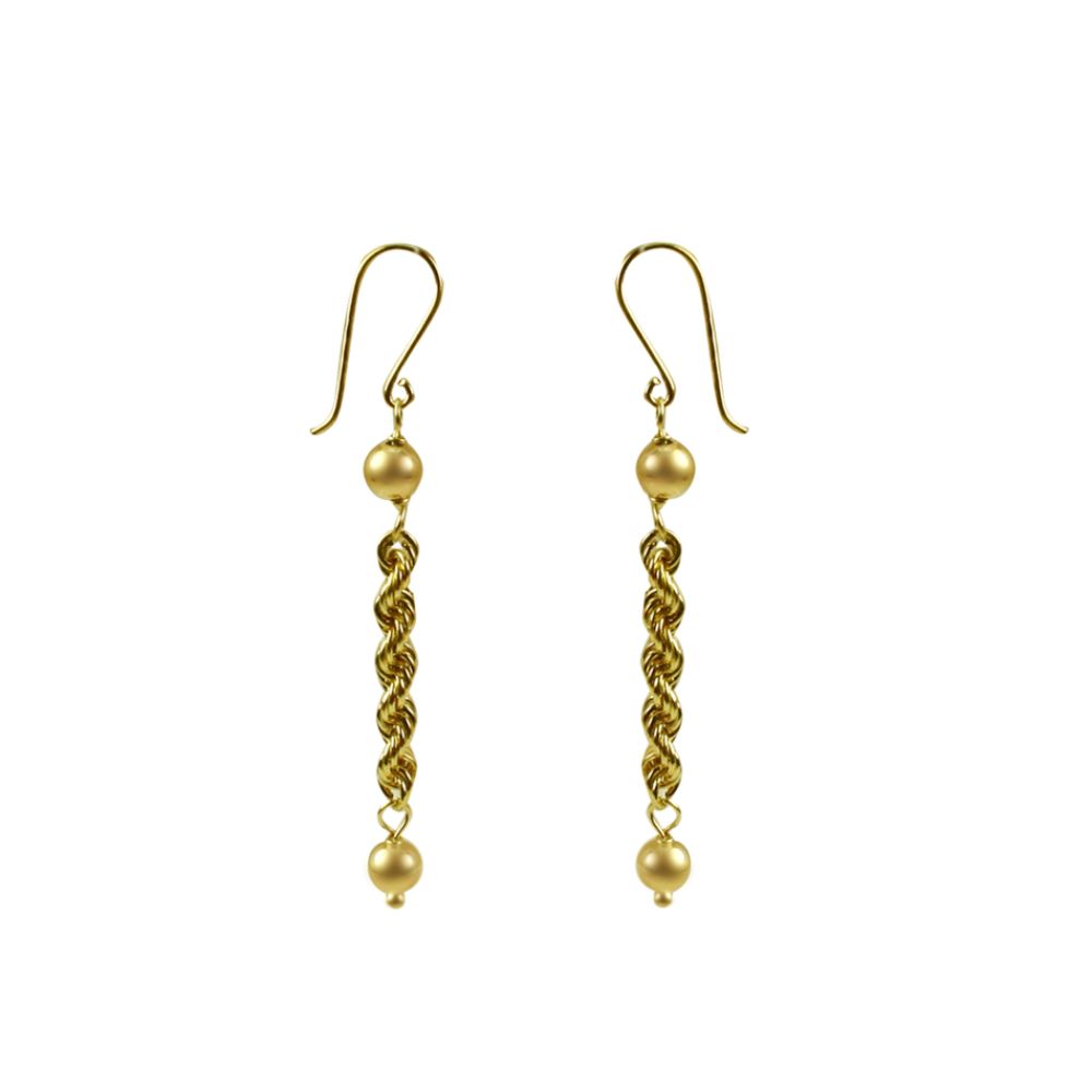 10kt Gold Dangle Rope and Ball Earrings at Kmart.com