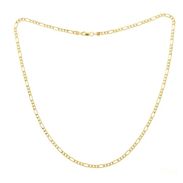 10kt Gold 3mm 18in. Figaro Necklace