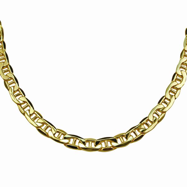10kt Gold 22in 9mm Mariner Link Necklace