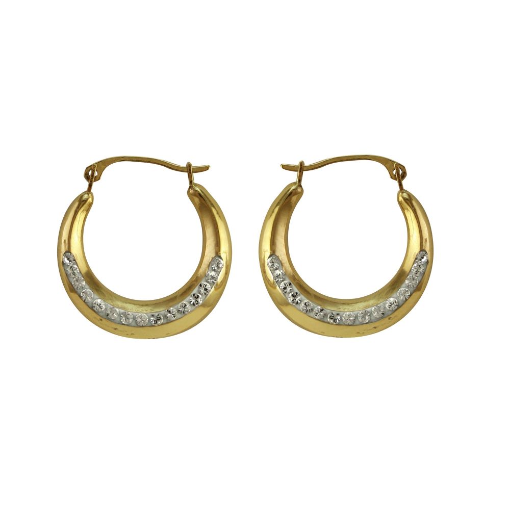 18kt Gold Over Sterling Silver Heart Hoop