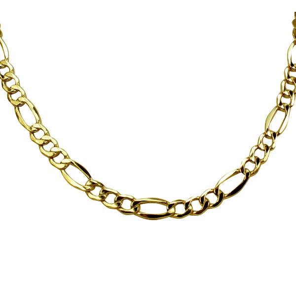 10kt Gold 22" Figaro Necklace