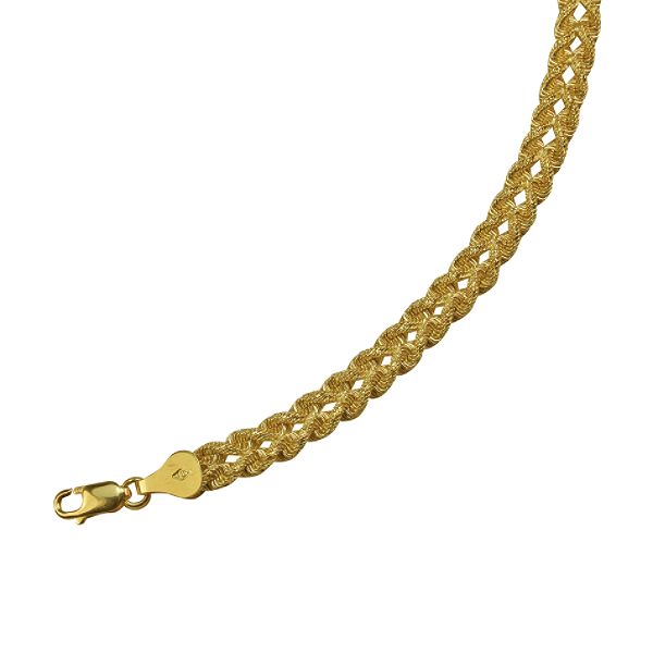 10kt Gold 7.25" Left/right Rope Bracelet TMR0806Y725