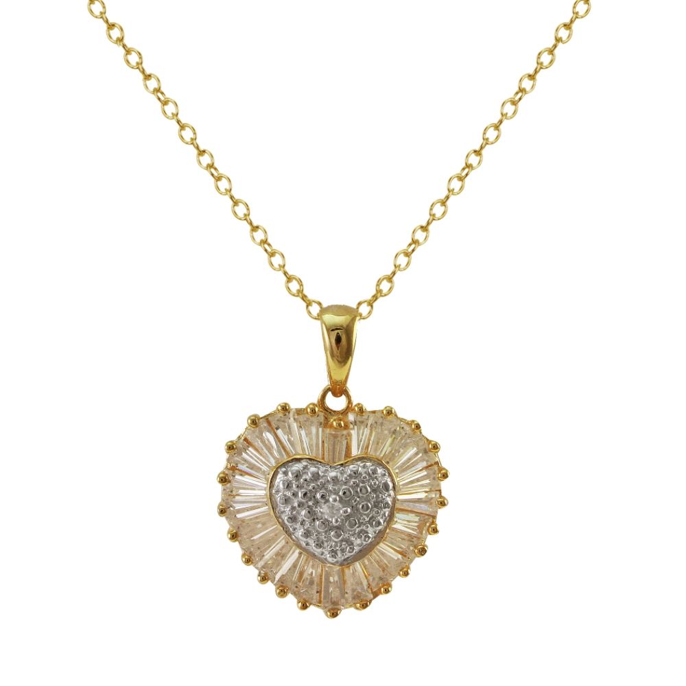 Gold over Sterling Silver Heart CZ Pendant at Kmart.com