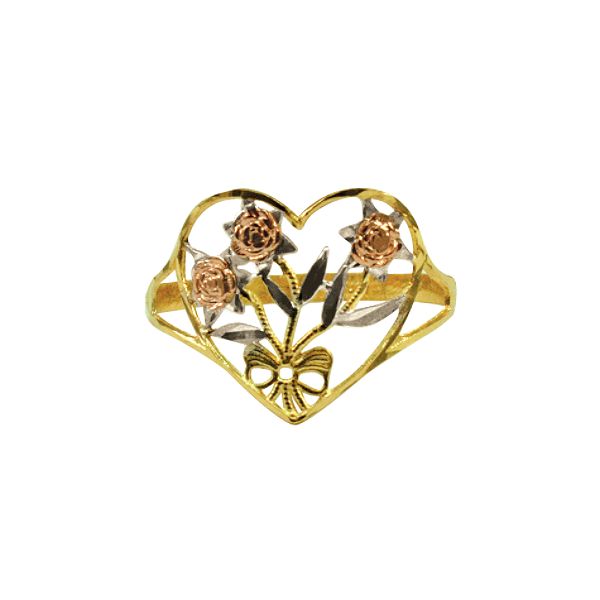 10kt Gold Tricolor Rose Bouquet Ring TMN0750P8