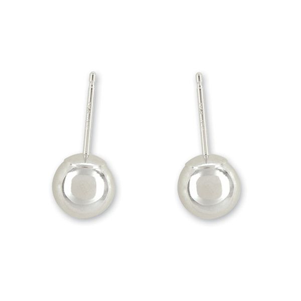 14k White Gold Ball Stud Earrings