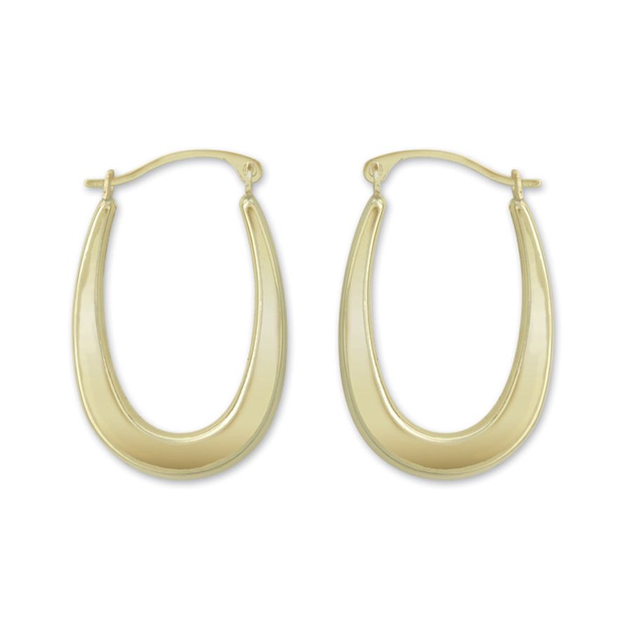 14k Yellow Gold Oval Polish Hoop Earrings at Kmart.com
