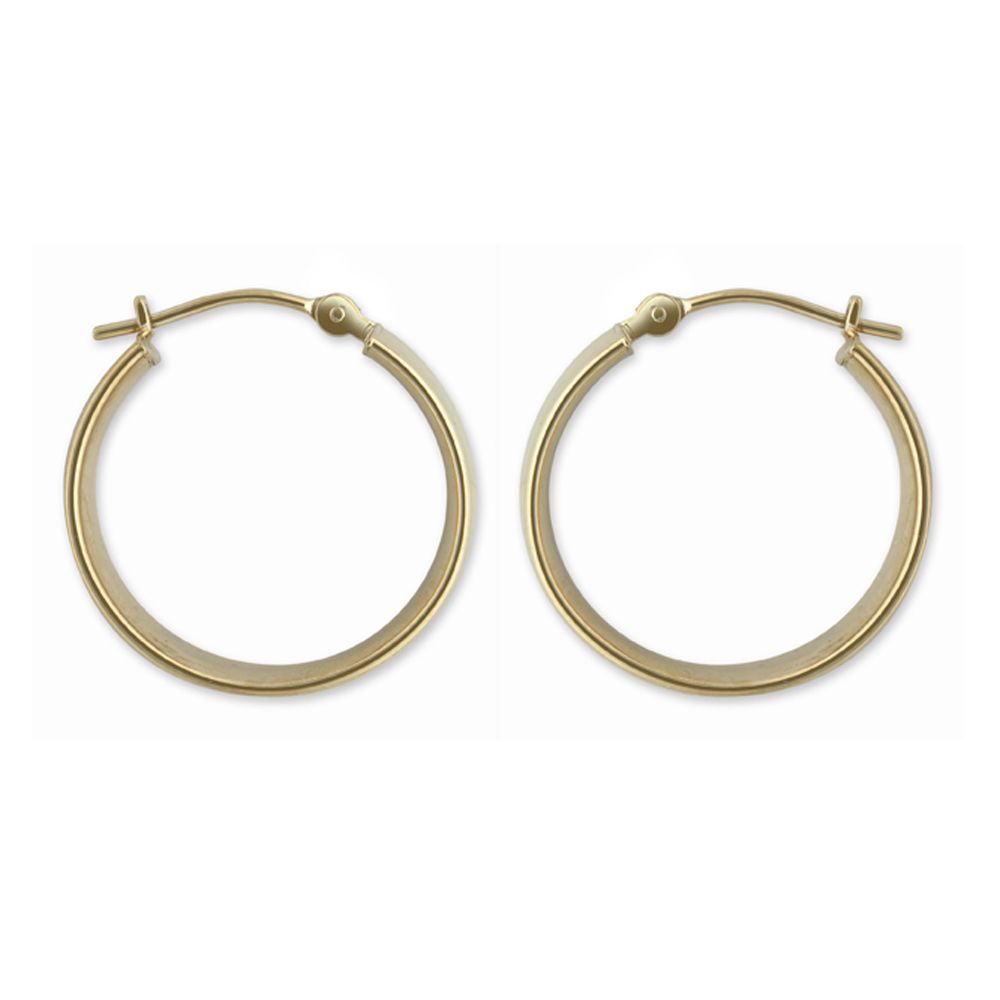 14k Yellow Gold Tube Hoop Earrings