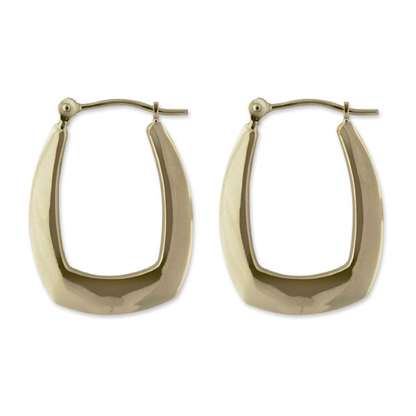 14k Yellow Gold Cushion Rectangular Hoop Earrings E78703