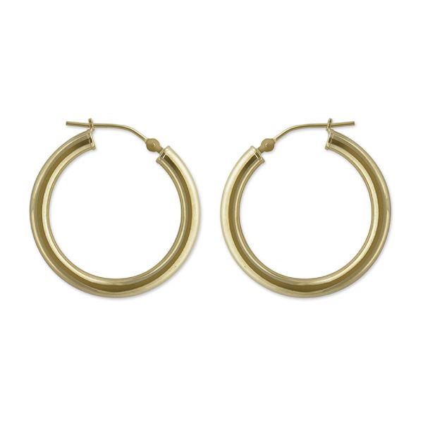 14k Yellow Gold Round Hoop Earrings E78965