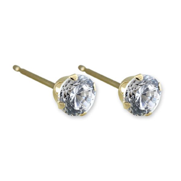 14k Yellow Gold Hoop Earrings & 14k Cubic Zirconia&rsquo;s Stud S63044