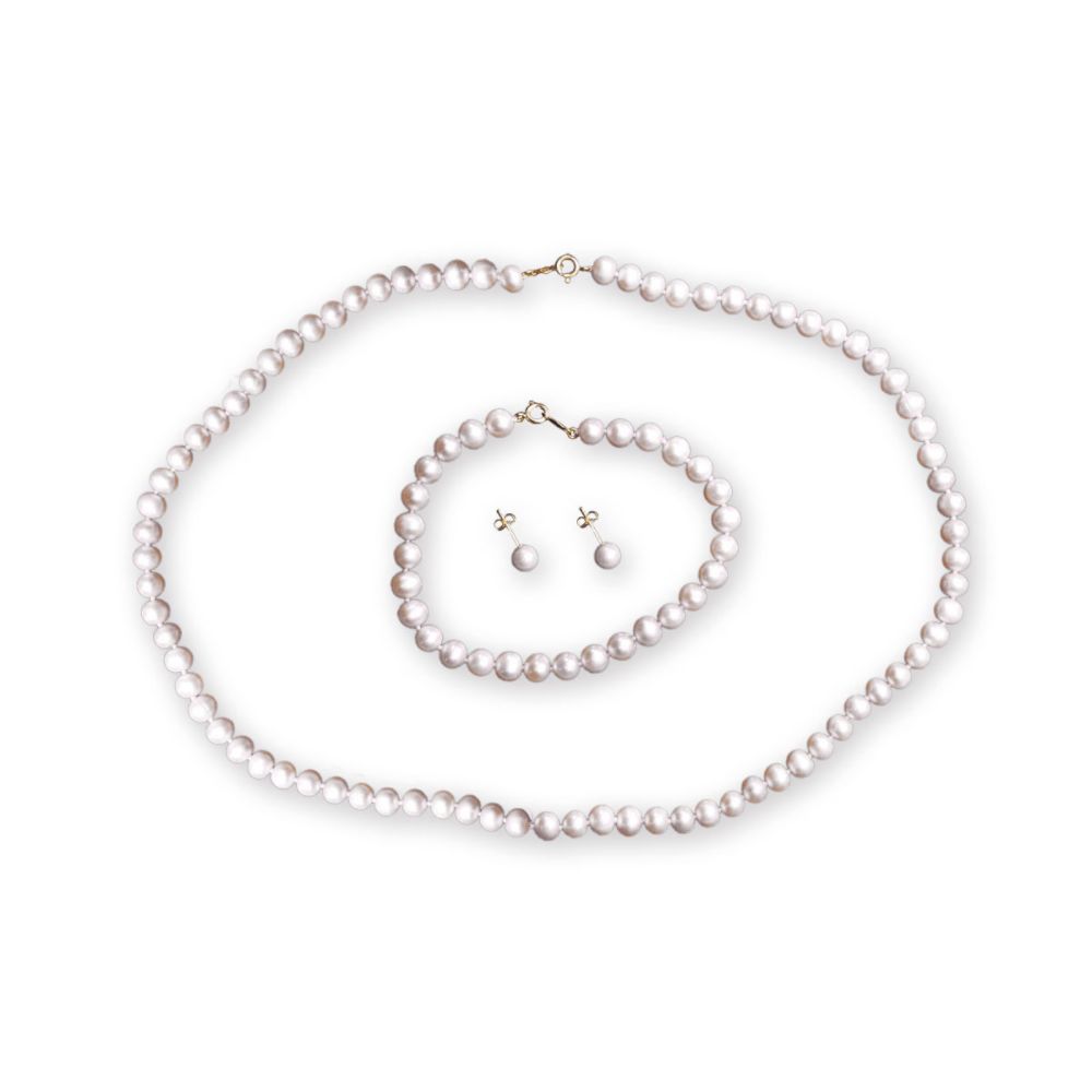 5-5.5MM Cultured Freshwater Pearl Necklace, Bracelet and Earring Set at Kmart.com