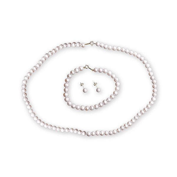 5-5.5mmcultured Freshwater Pearl Necklace, Bracelet And Earring Set S83041.KM