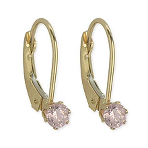 Disney Cubic Zirconia Leverback Earrings in 14k Yellow Gold