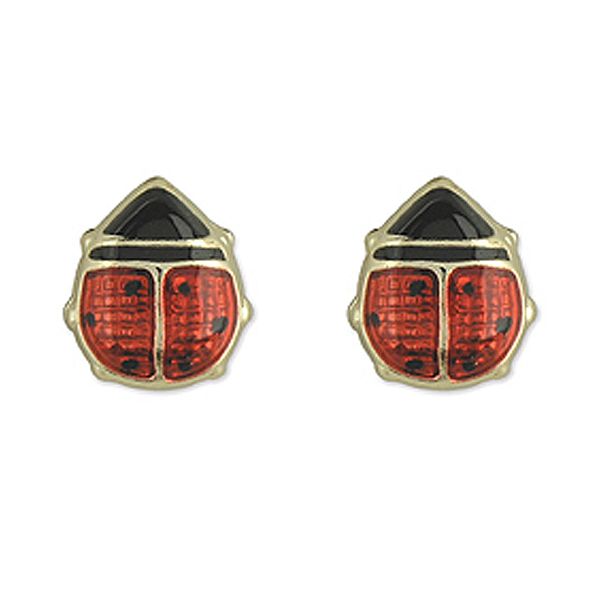 Earrings Disney Enamel Designed 14k Yellow Gold Lady Bug Earrings E70115L.KM