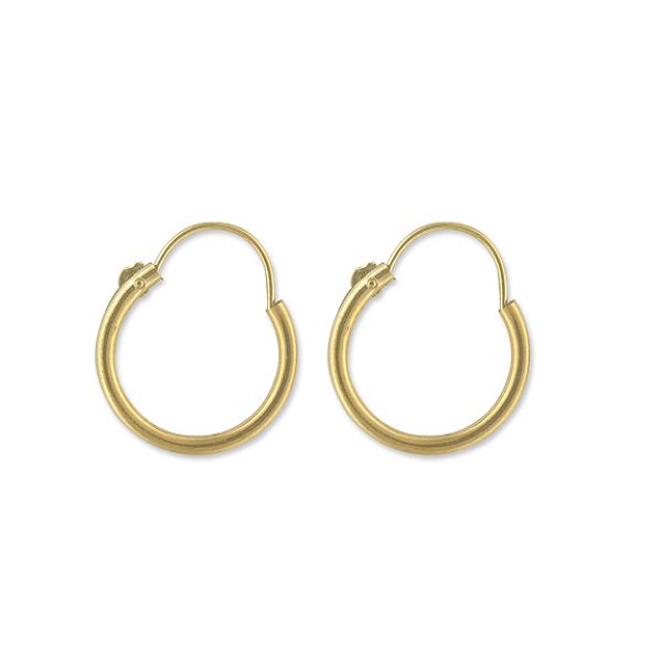 14k Yellow Gold Graduated Hoop Earrings Set SET0579