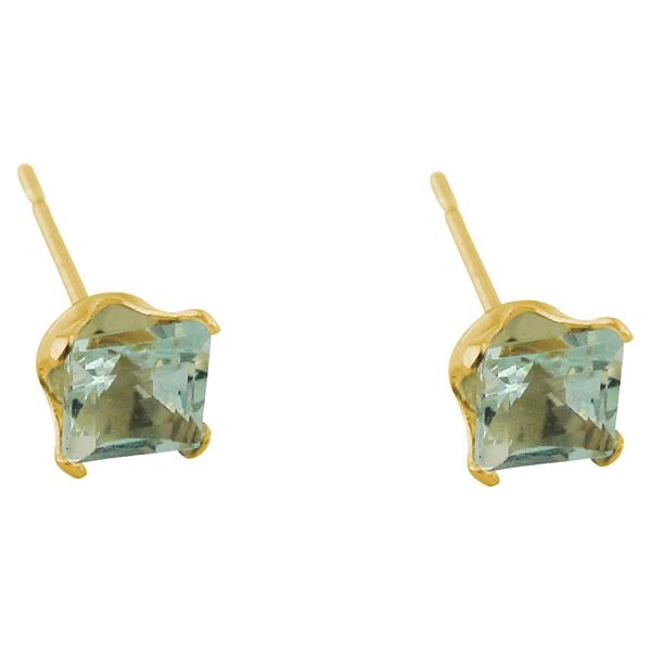 Aquamarine Princess Cut Stud Earring In 10k H67670AQ.KM