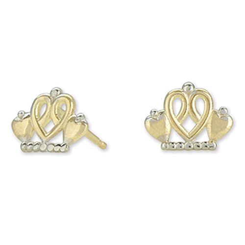 Disney 14k Yellow Gold Disney Princess Tiara Earrings
