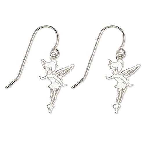 Disney Sterling Silver Tinkerbell Full Figure Earrings that Display Below the Ear