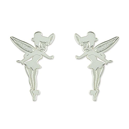 Disney Sterling Silver Tinkerbell Full Figure Earrings